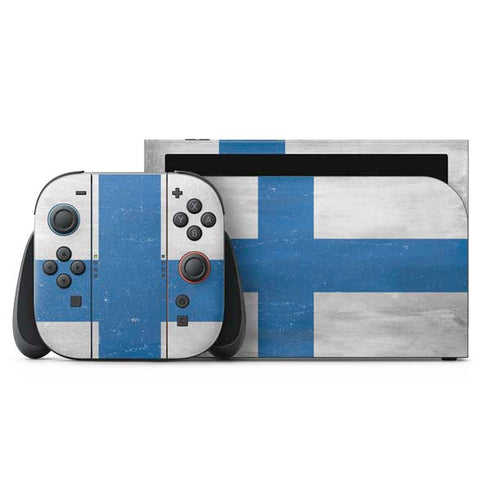 Finland Flag Distressed Nintendo Skins
